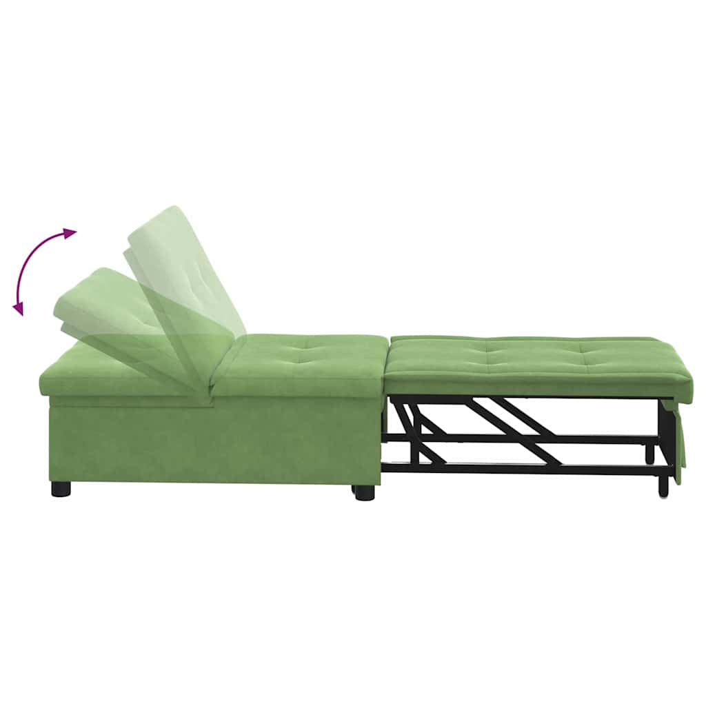 Sofa Bed Light green 67 x 194 x 38 cm Velvet