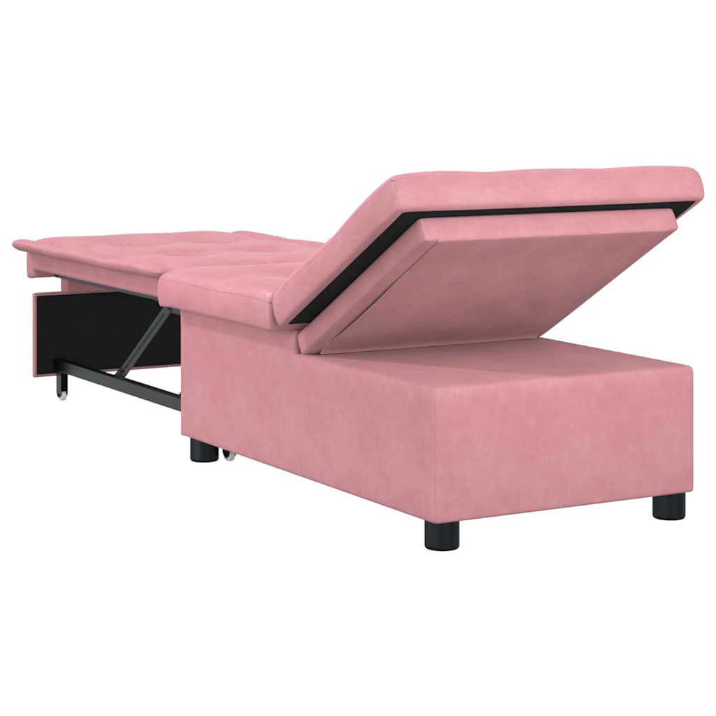 Sofa Bed Pink 67 x 194 x 38 cm Velvet
