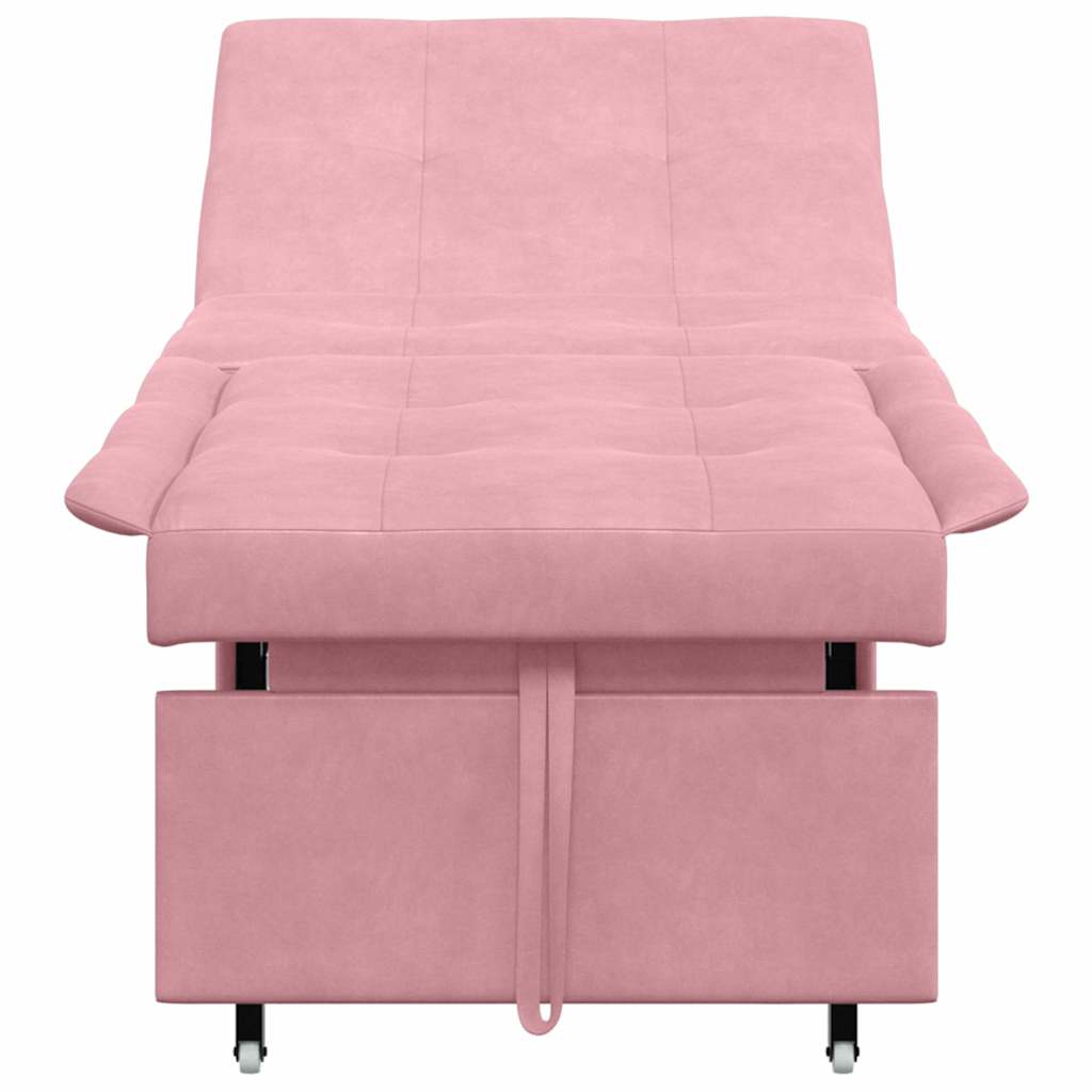 Sofa Bed Pink 67 x 194 x 38 cm Velvet
