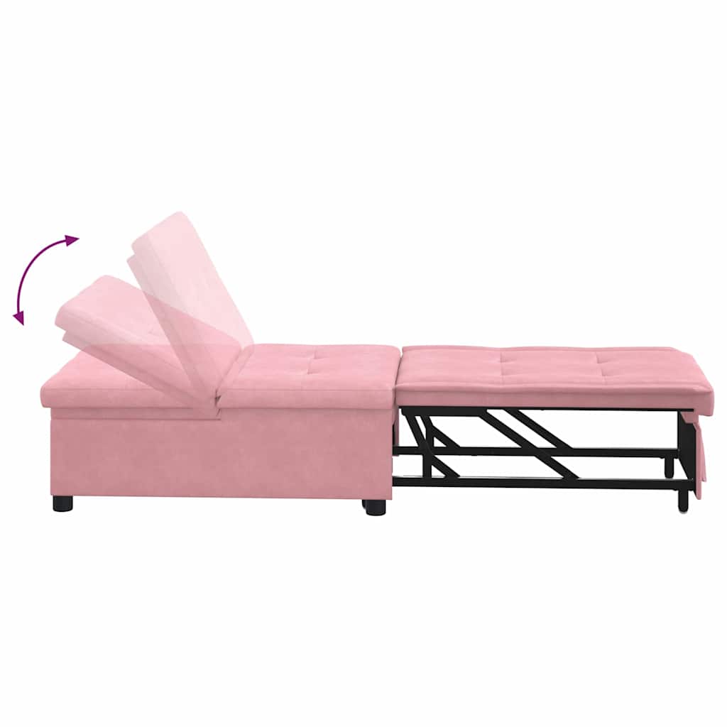 Sofa Bed Pink 67 x 194 x 38 cm Velvet