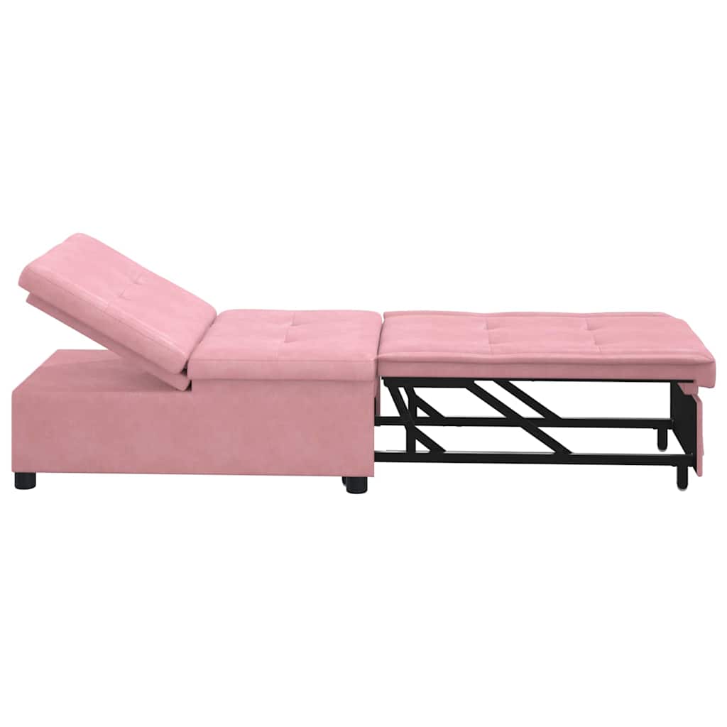 Sofa Bed Pink 67 x 194 x 38 cm Velvet