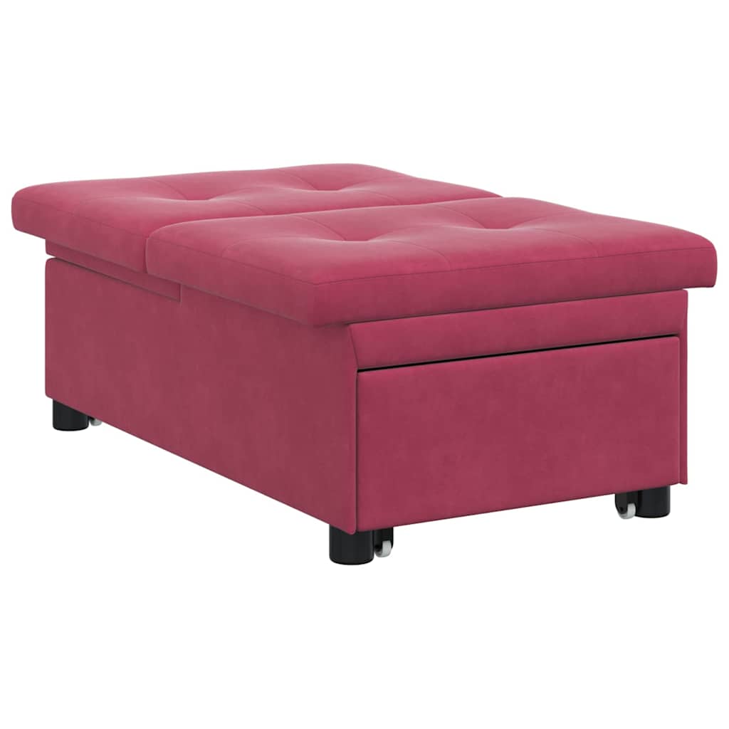 Sofa Bed Wine red 67 x 194 x 38 cm Velvet