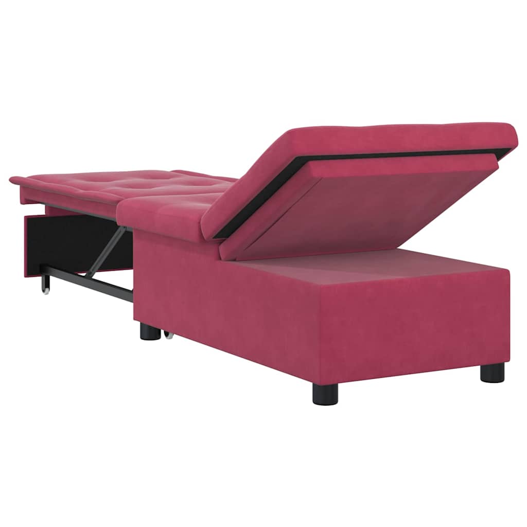 Sofa Bed Wine red 67 x 194 x 38 cm Velvet