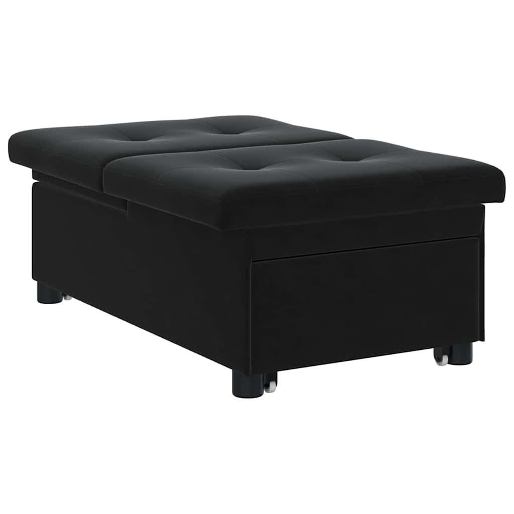 Sofa Bed Black 67 x 194 x 38 cm Velvet