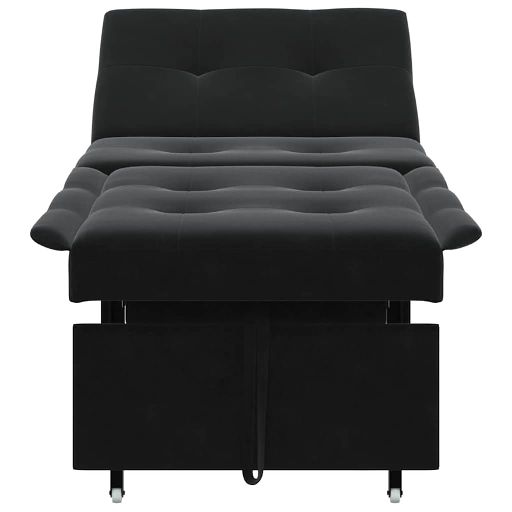 Sofa Bed Black 67 x 194 x 38 cm Velvet