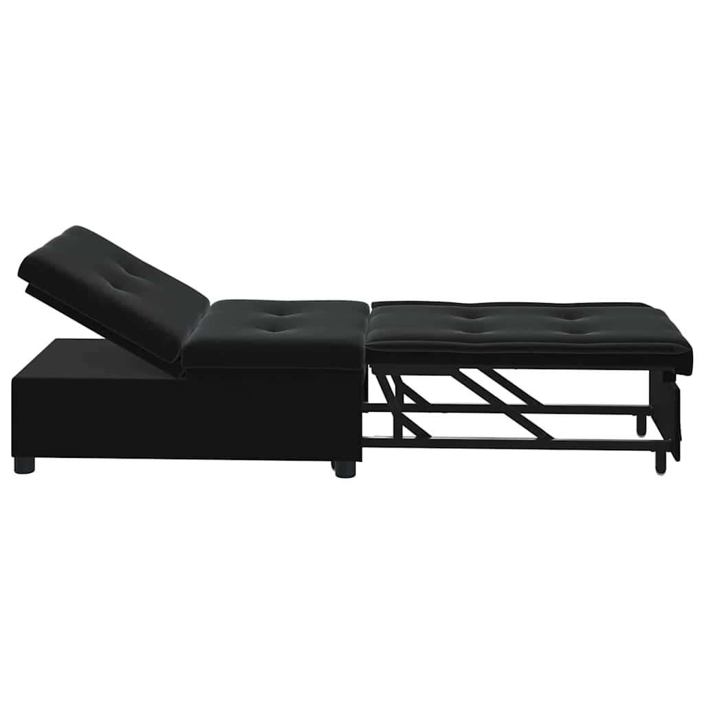 Sofa Bed Black 67 x 194 x 38 cm Velvet