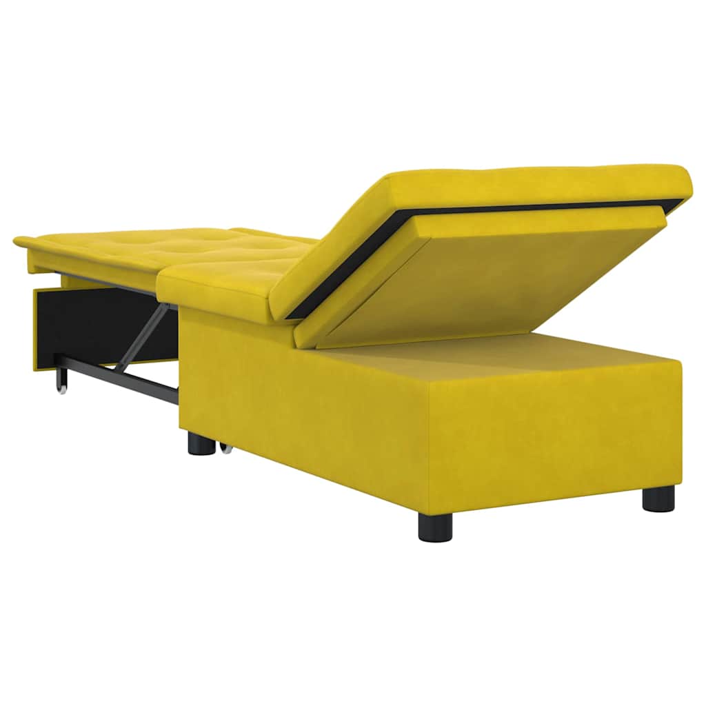 Sofa Bed Yellow 67 x 194 x 38 cm Velvet