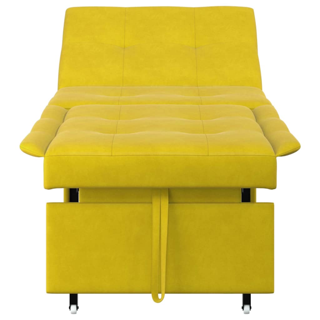 Sofa Bed Yellow 67 x 194 x 38 cm Velvet