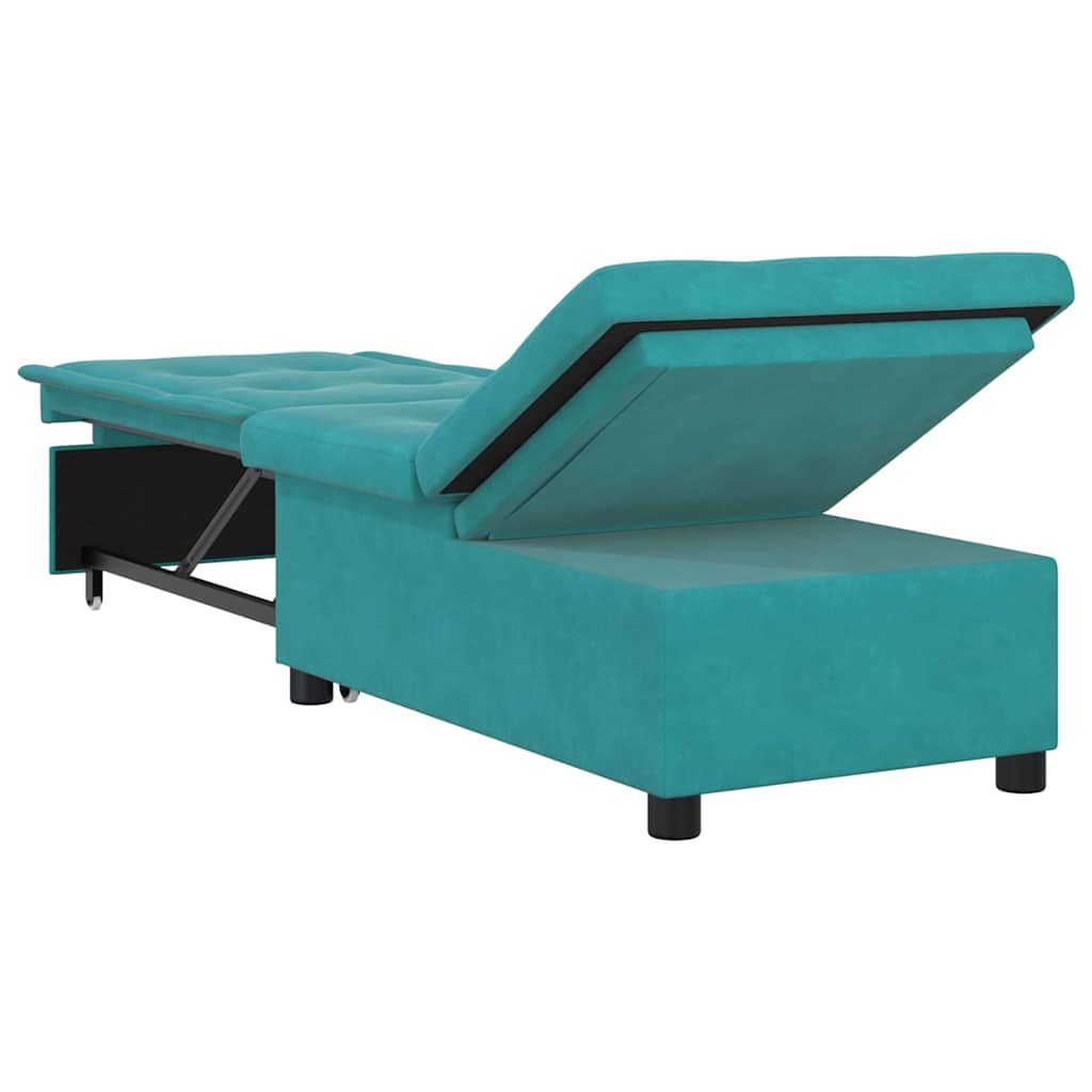 Sofa Bed Turquoise 67 x 194 x 38 cm Velvet