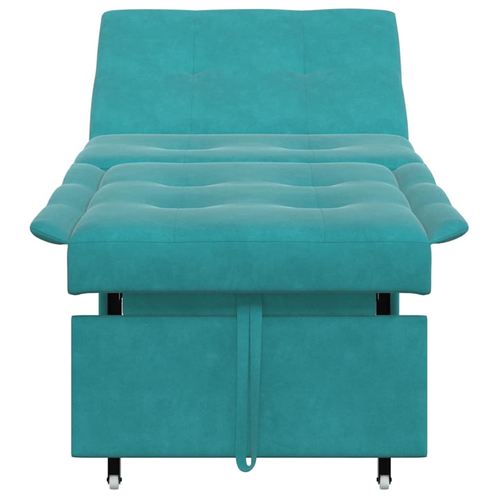 Sofa Bed Turquoise 67 x 194 x 38 cm Velvet