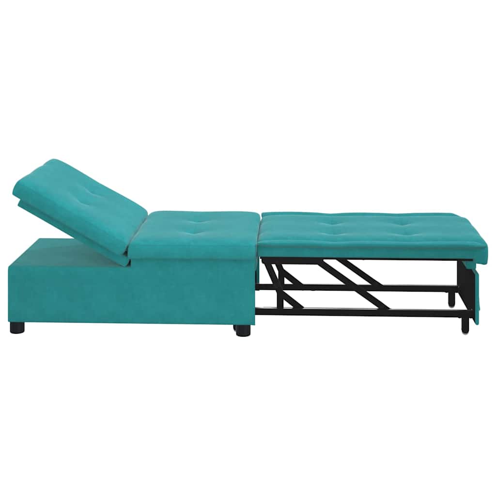 Sofa Bed Turquoise 67 x 194 x 38 cm Velvet
