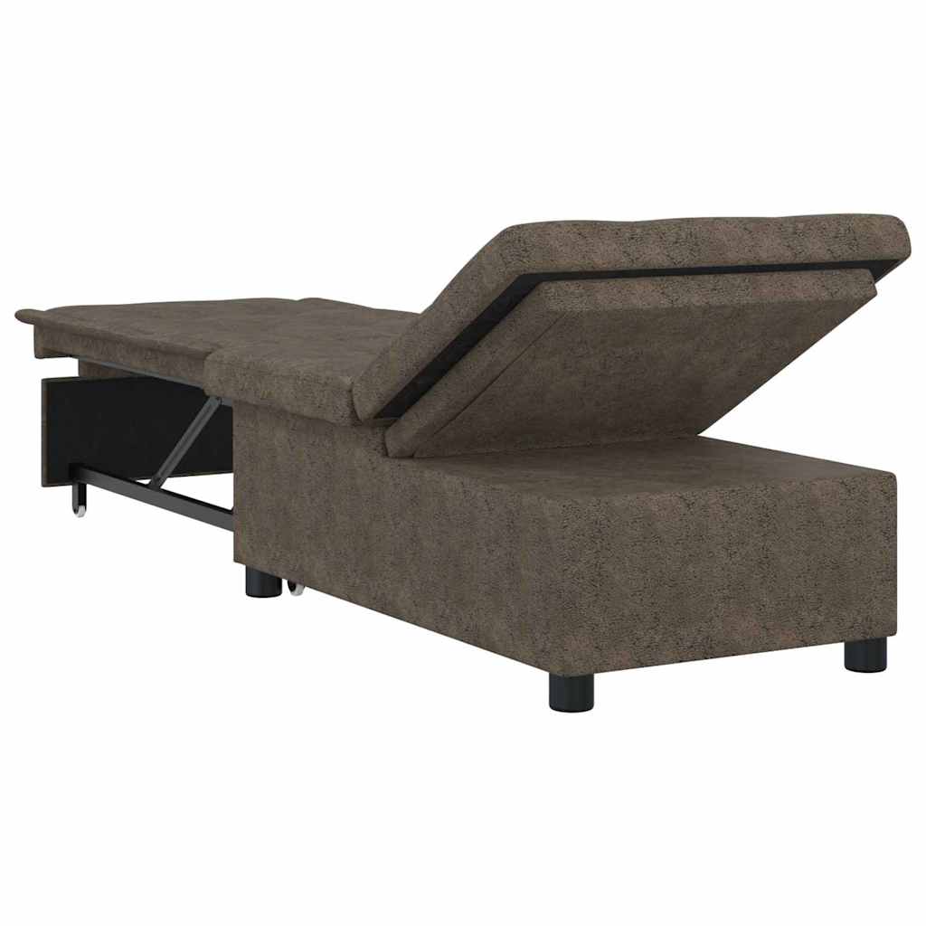 Sofa Bed Dark grey 67 x 194 x 38 cm Faux suede leather