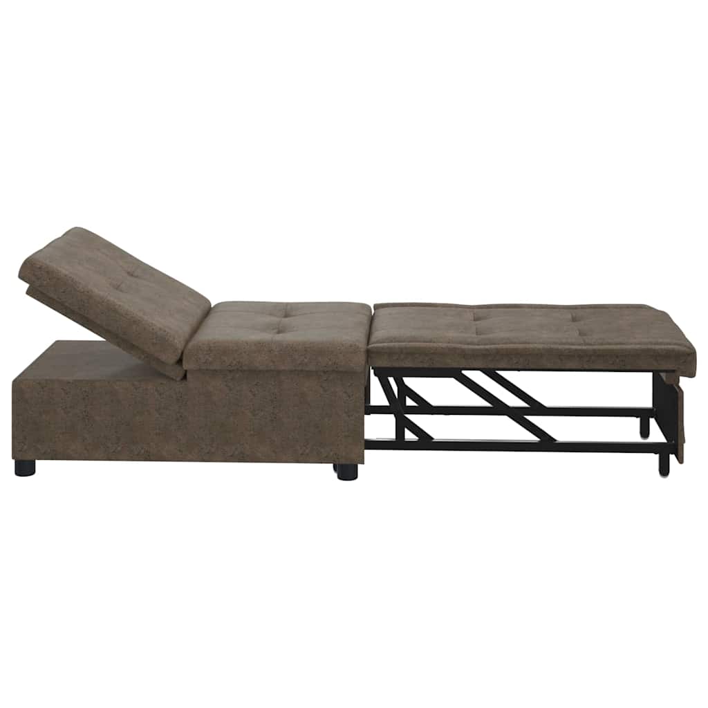 Sofa Bed Dark grey 67 x 194 x 38 cm Faux suede leather
