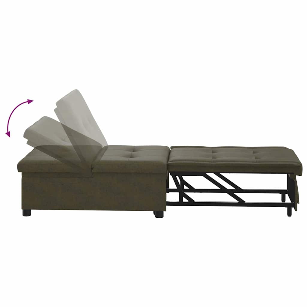 Sofa Bed Army green 67 x 194 x 38 cm Faux suede leather