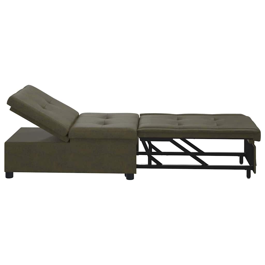 Sofa Bed Army green 67 x 194 x 38 cm Faux suede leather