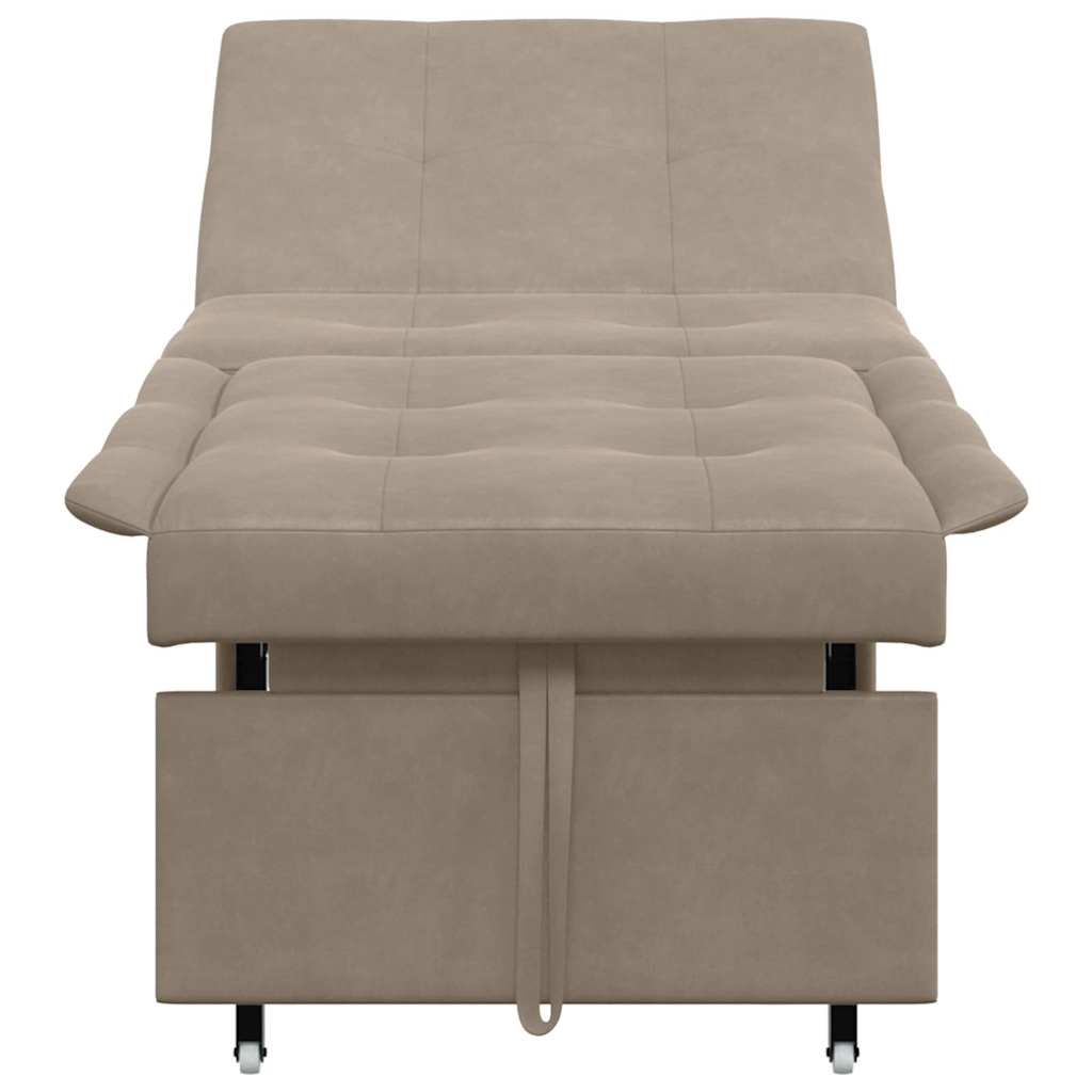 Sofa Bed with Cushion Taupe 67 x 194 x 82 cm Plywood