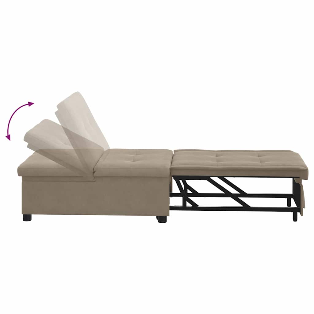 Sofa Bed with Cushion Taupe 67 x 194 x 82 cm Plywood