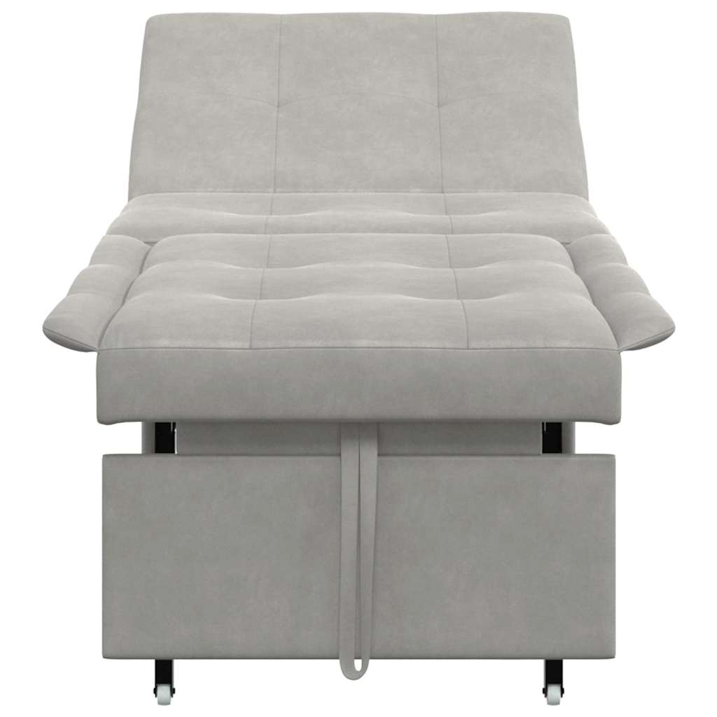 Sofa Bed Light grey 67 x 194 x 82 cm Microfibre fabric