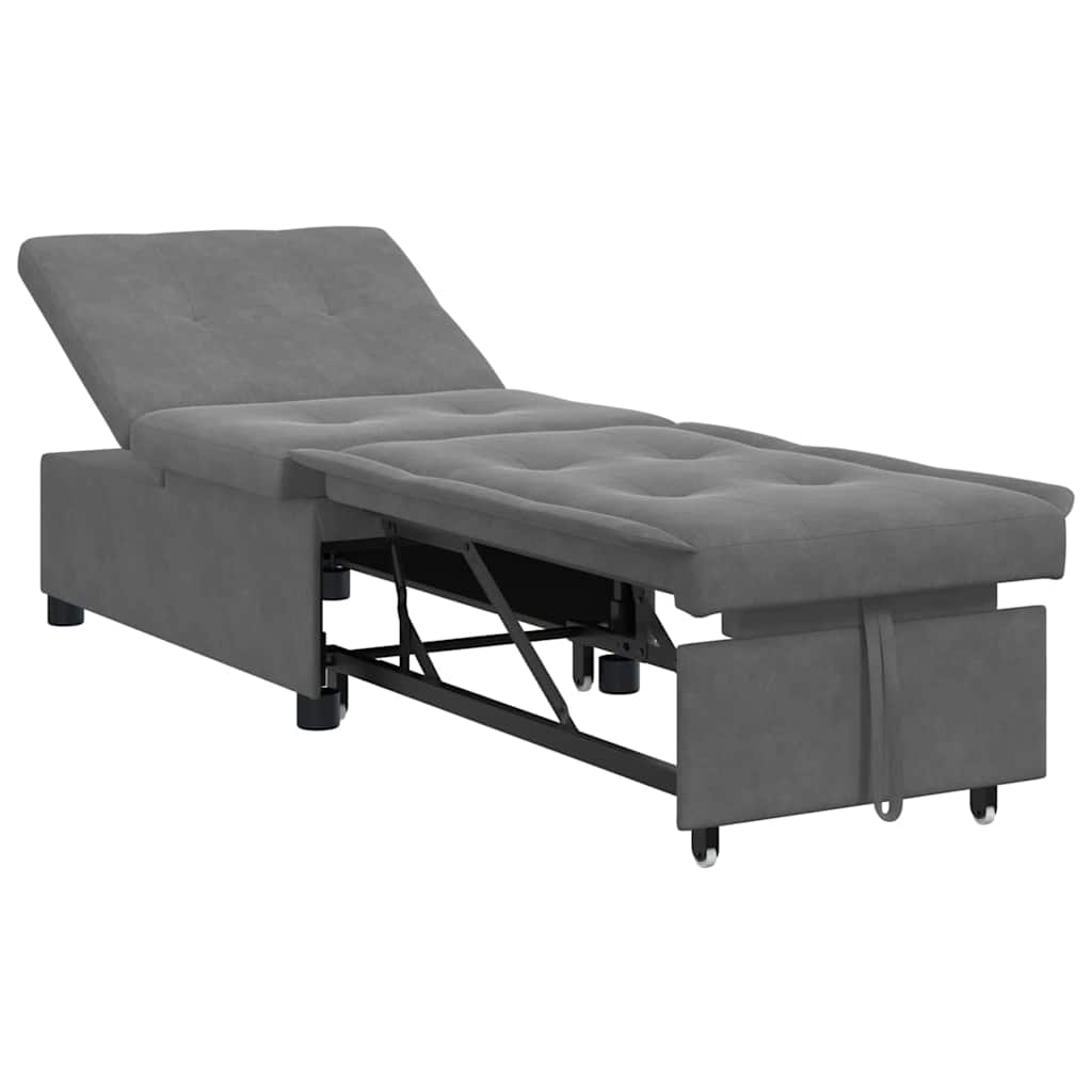 Sofa Bed Dark Grey 67 x 194 x 82 cm