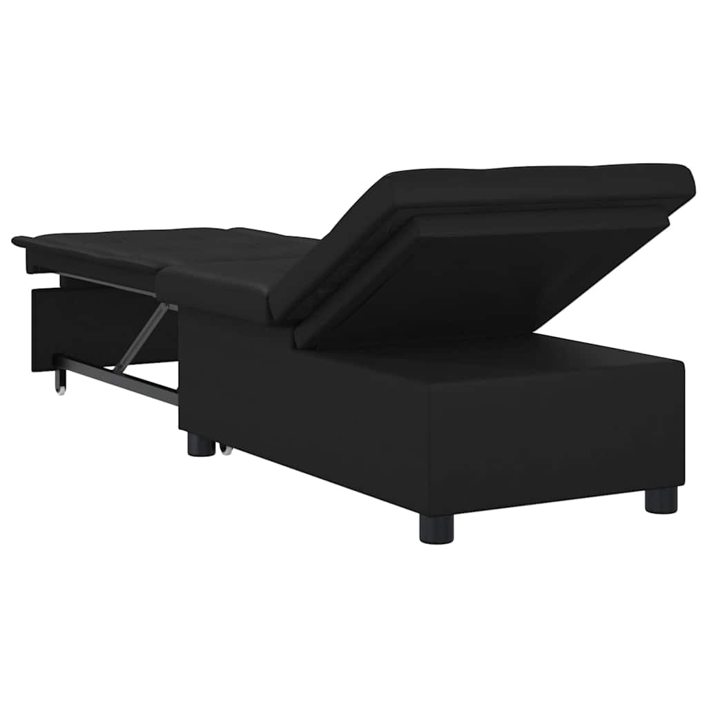 Sofa Bed with Cushion Black 67 x 194 x 82 cm Plywood