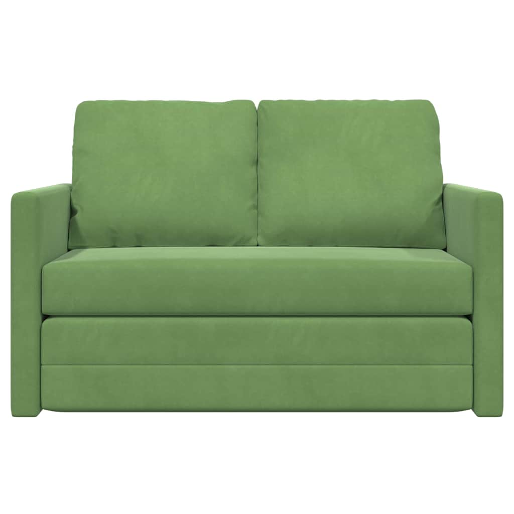 Floor Sofa Bed with Cushion Light green 122 x 70 x 60 cm Velvet