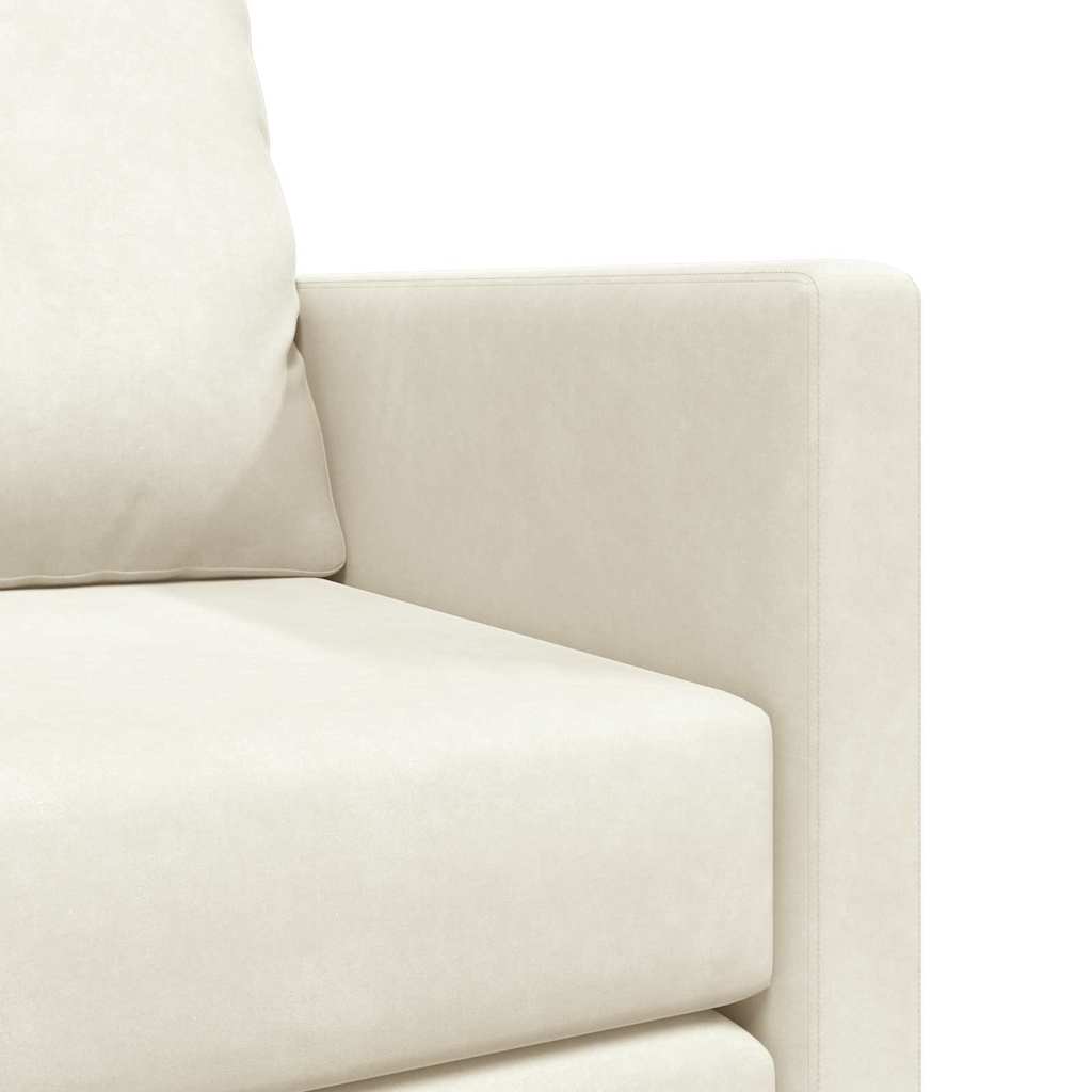 Floor Sofa Bed with Cushion Cream 122 x 70 x 60 cm Velvet
