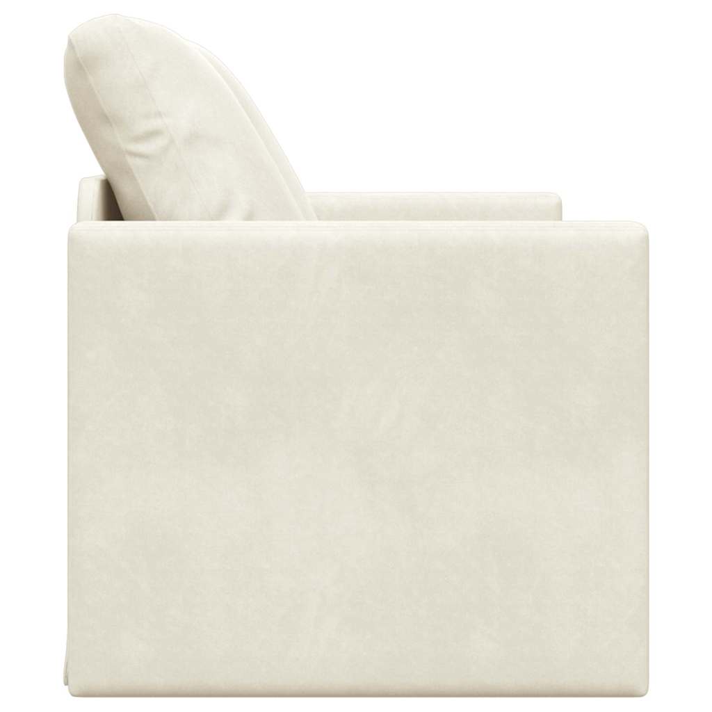 Floor Sofa Bed with Cushion Cream 122 x 70 x 60 cm Velvet