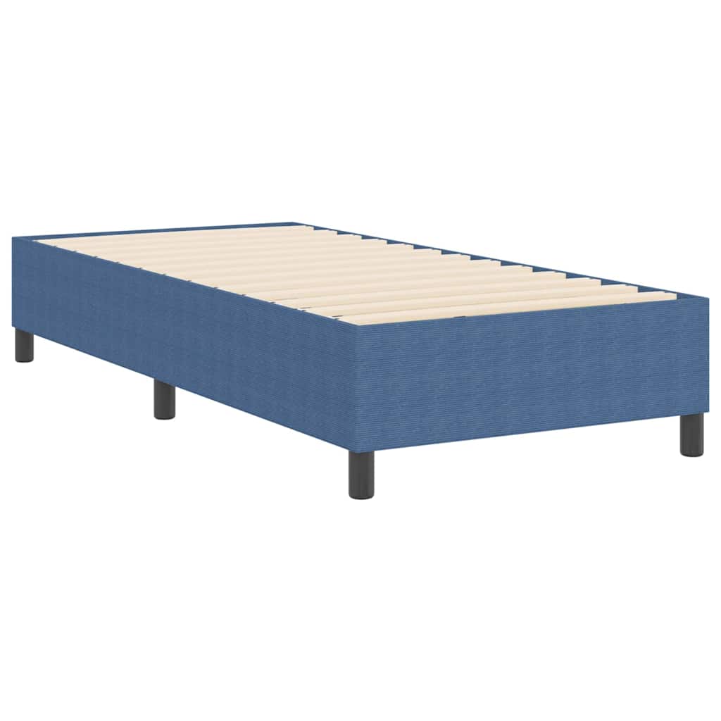 Box Spring Bed Blue 80 x 200 cm Corduroy fabric