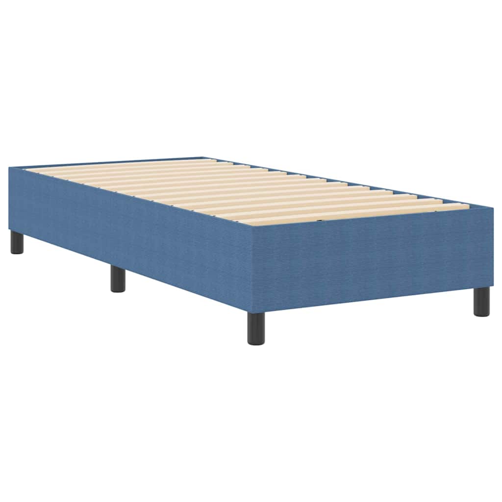 Box Spring Bed Blue 90 x 200 cm Corduroy fabric