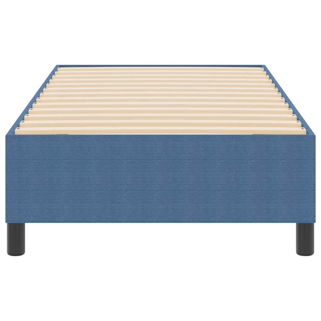 Box Spring Bed Blue 90 x 200 cm Corduroy fabric