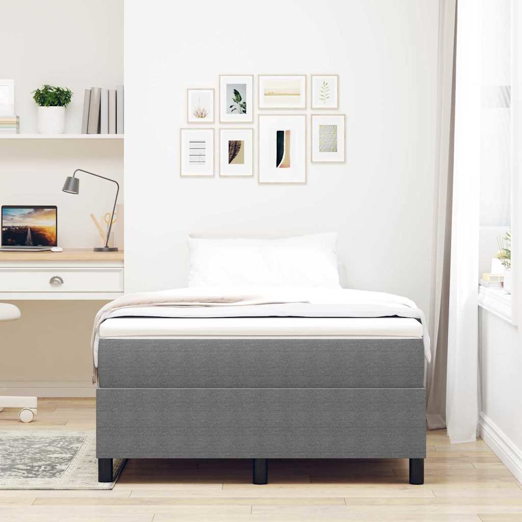 Box Spring Bed Light grey 120 x 190 cm Corduroy fabric