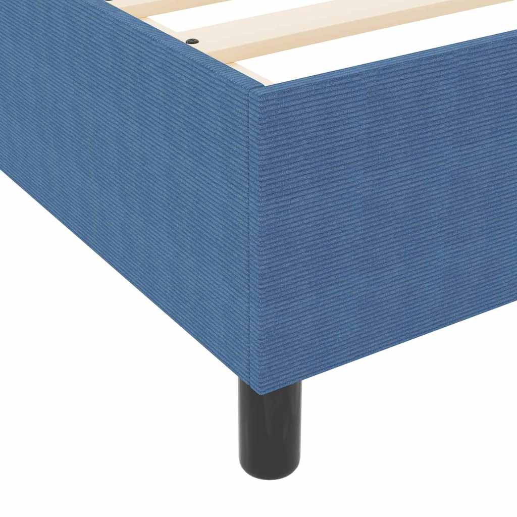 Box Spring Bed Blue 120 x 190 cm Corduroy fabric