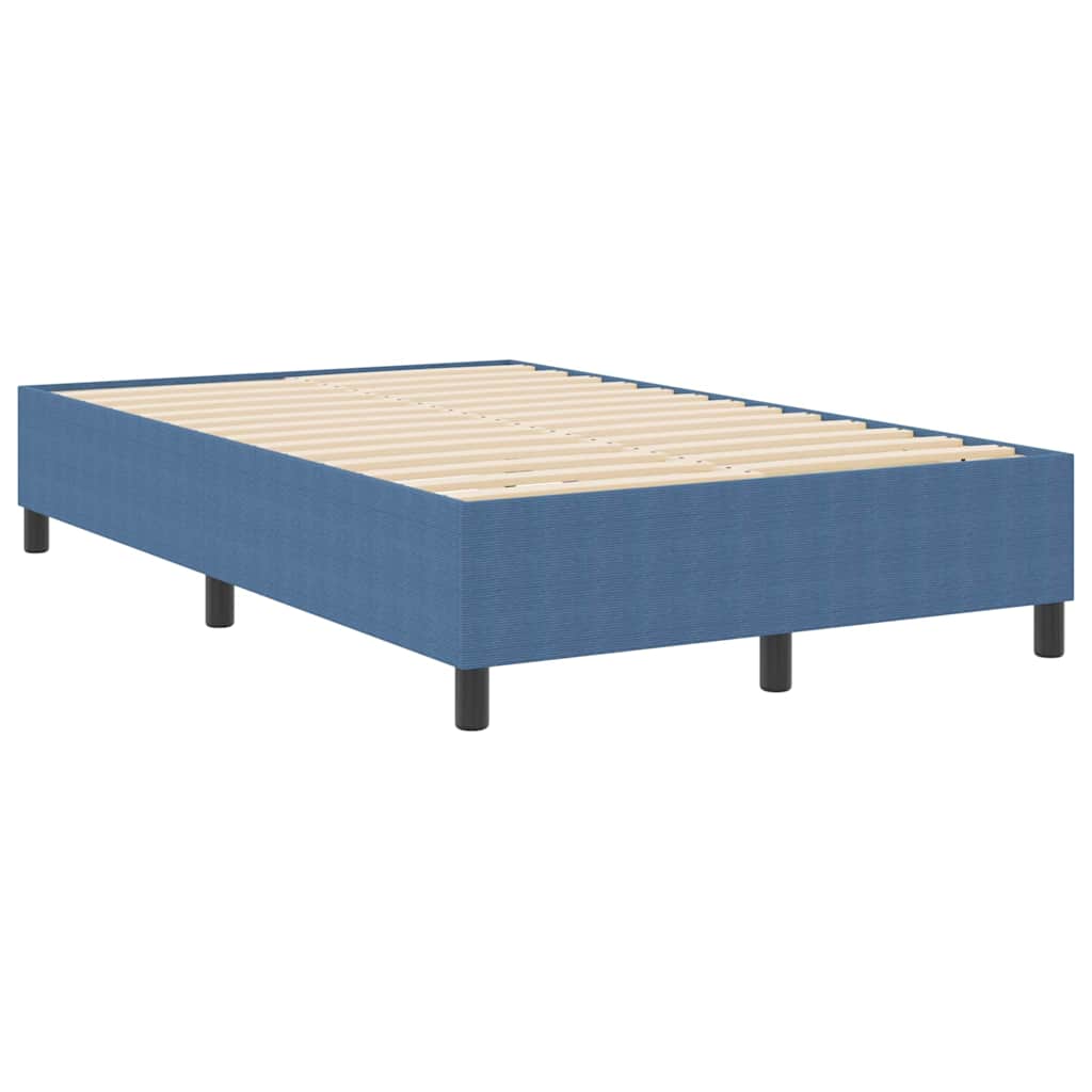 Box Spring Bed Blue 120 x 190 cm Corduroy fabric