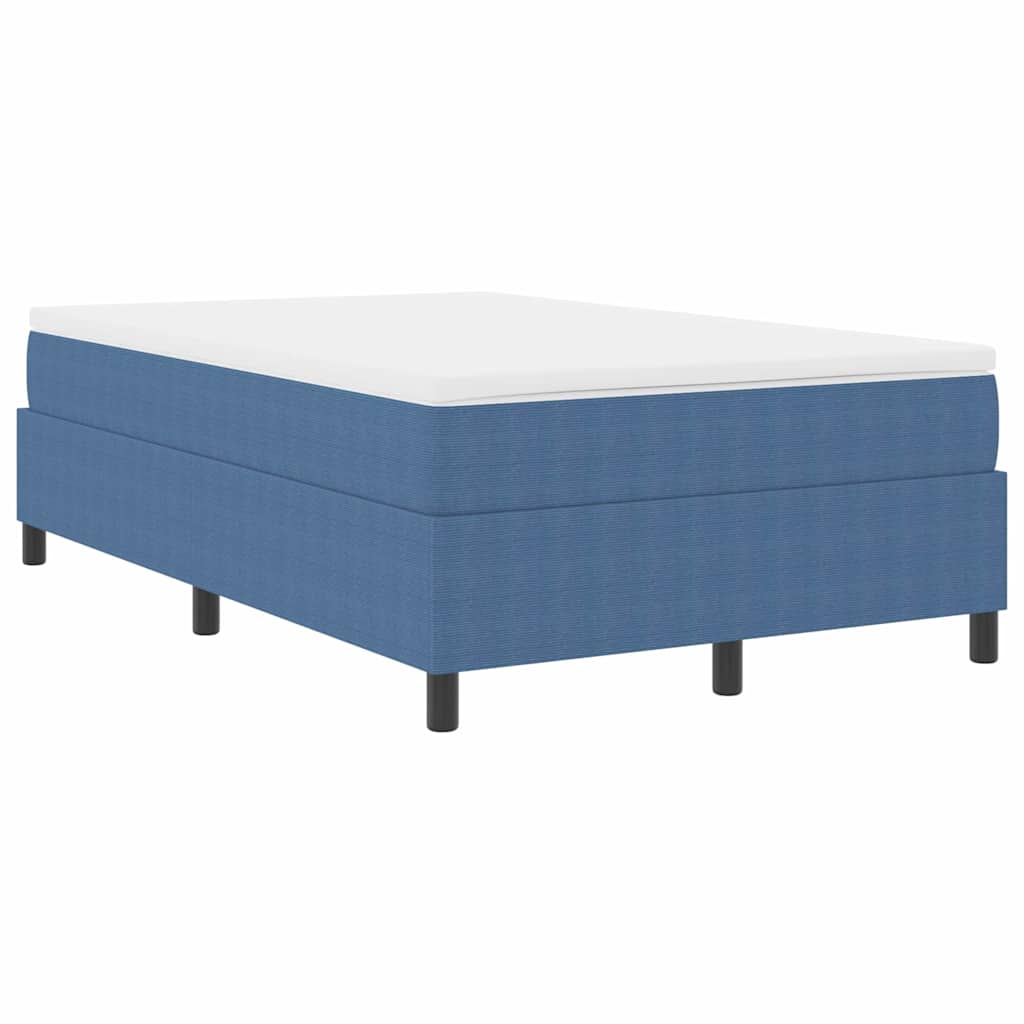 Box Spring Bed Blue 120 x 190 cm Corduroy fabric