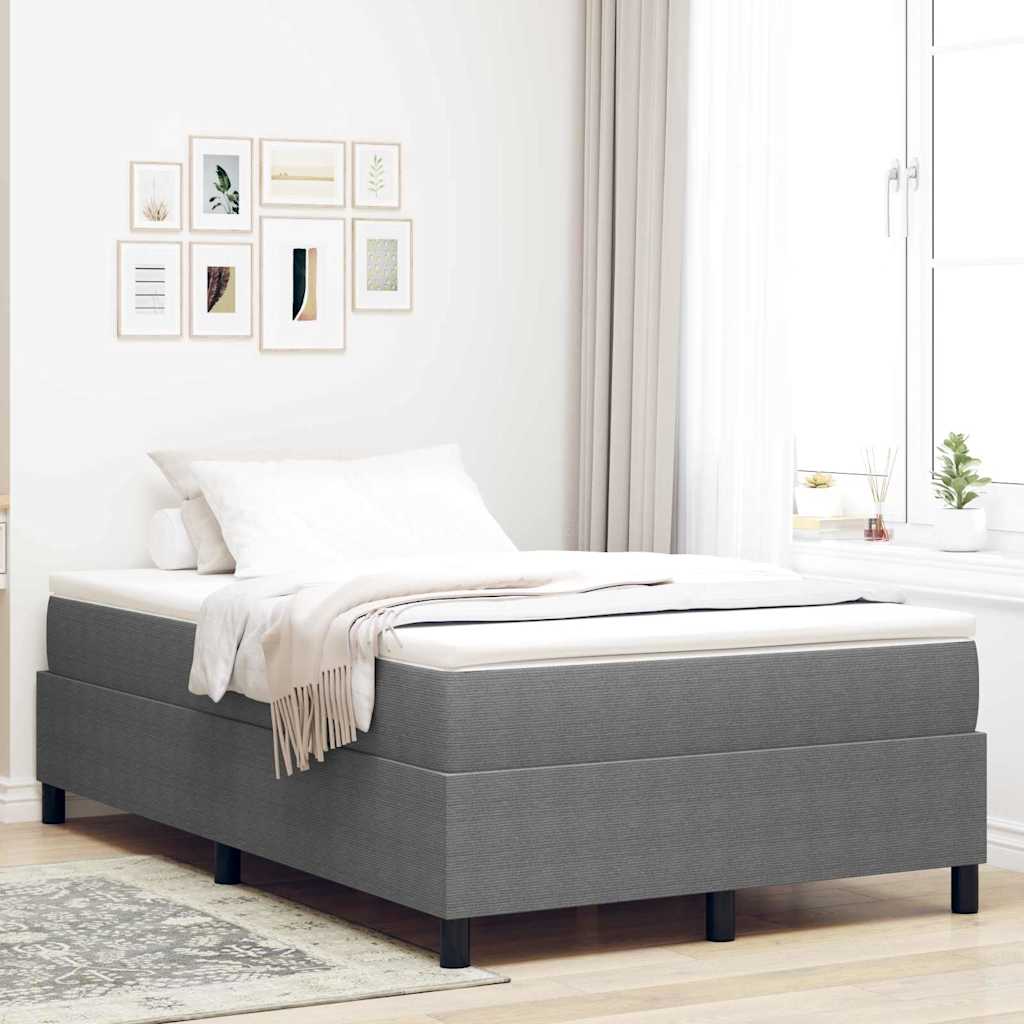 Box Spring Bed Light grey 120 x 200 cm Corduroy fabric
