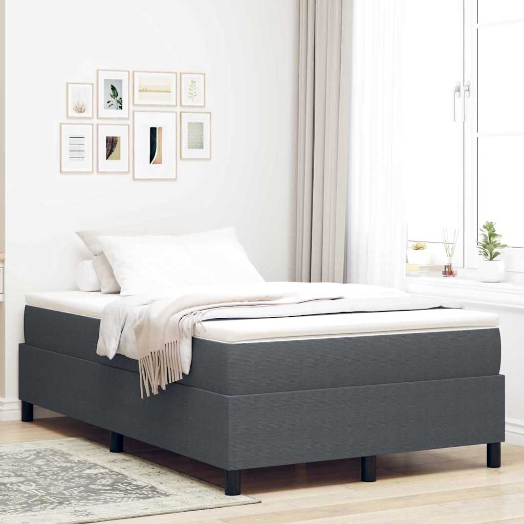 Box Spring Bed Dark grey 120 x 200 cm Corduroy fabric
