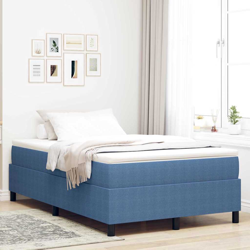 Box Spring Bed Blue 120 x 200 cm Corduroy fabric