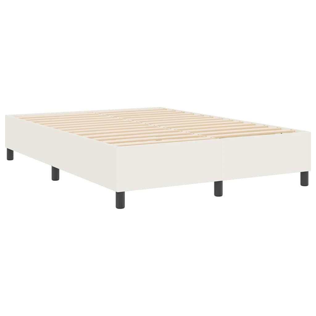 Box Spring Bed Cream 140 x 200 cm Corduroy fabric