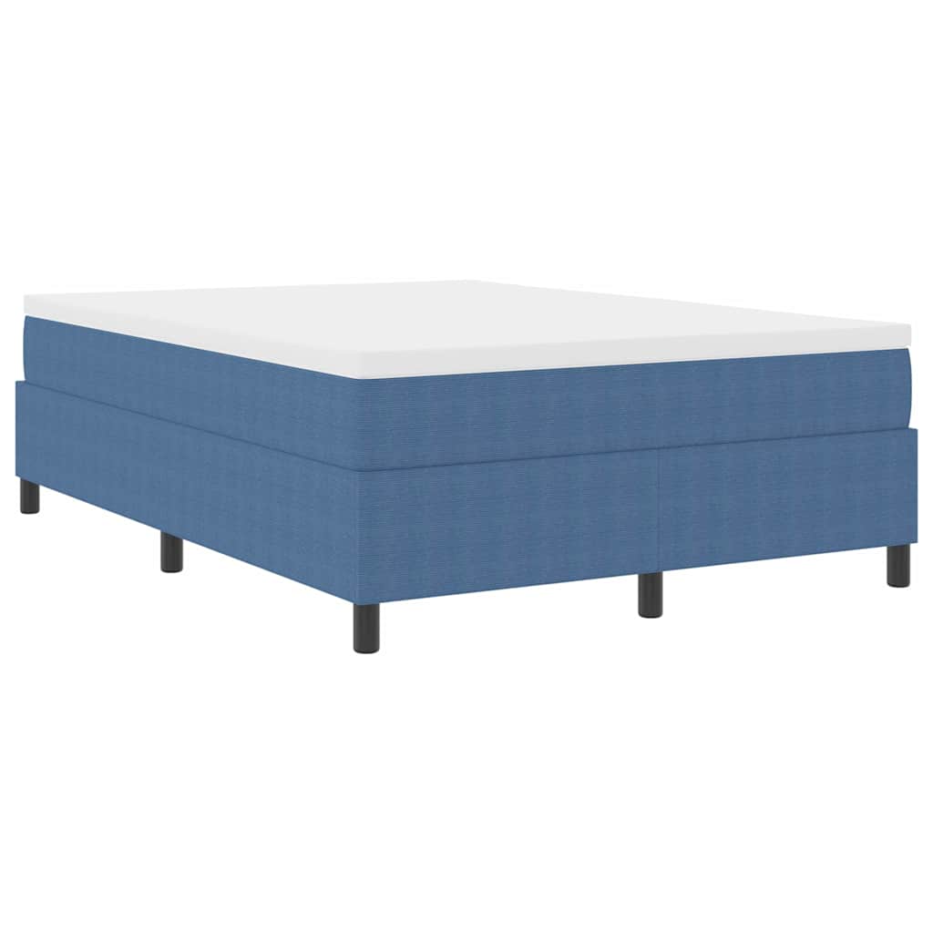 Box Spring Bed Blue 140 x 200 cm Corduroy fabric