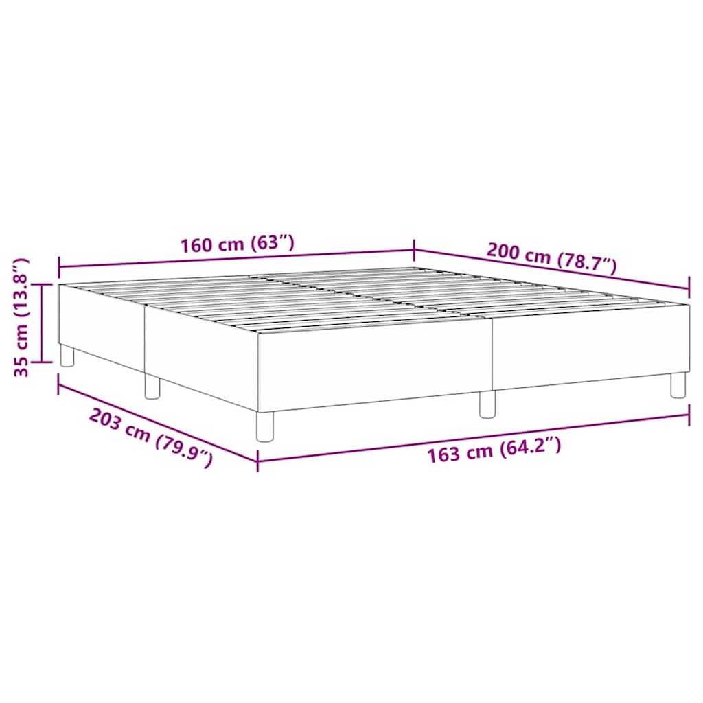 Box Spring Bed Light grey 160 x 200 cm Corduroy fabric