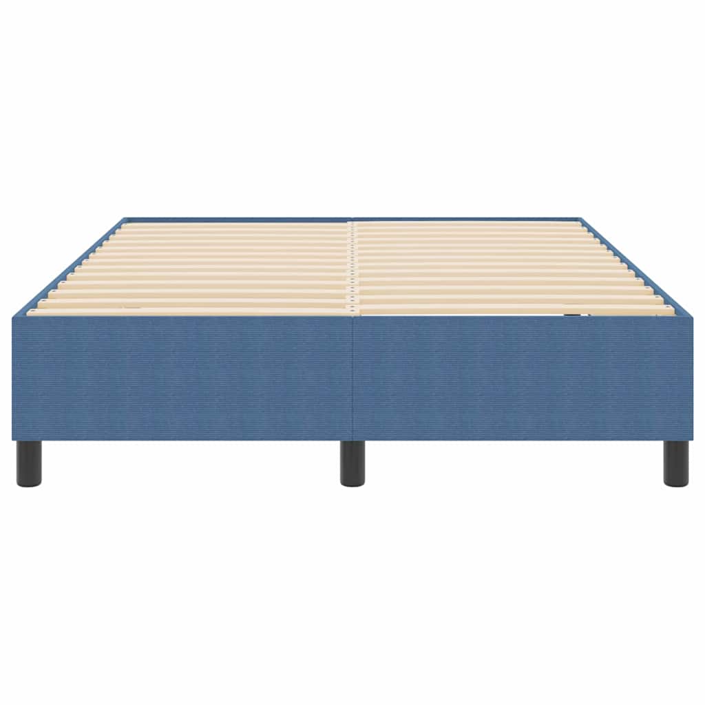 Box Spring Bed Blue 160 x 200 cm Corduroy fabric