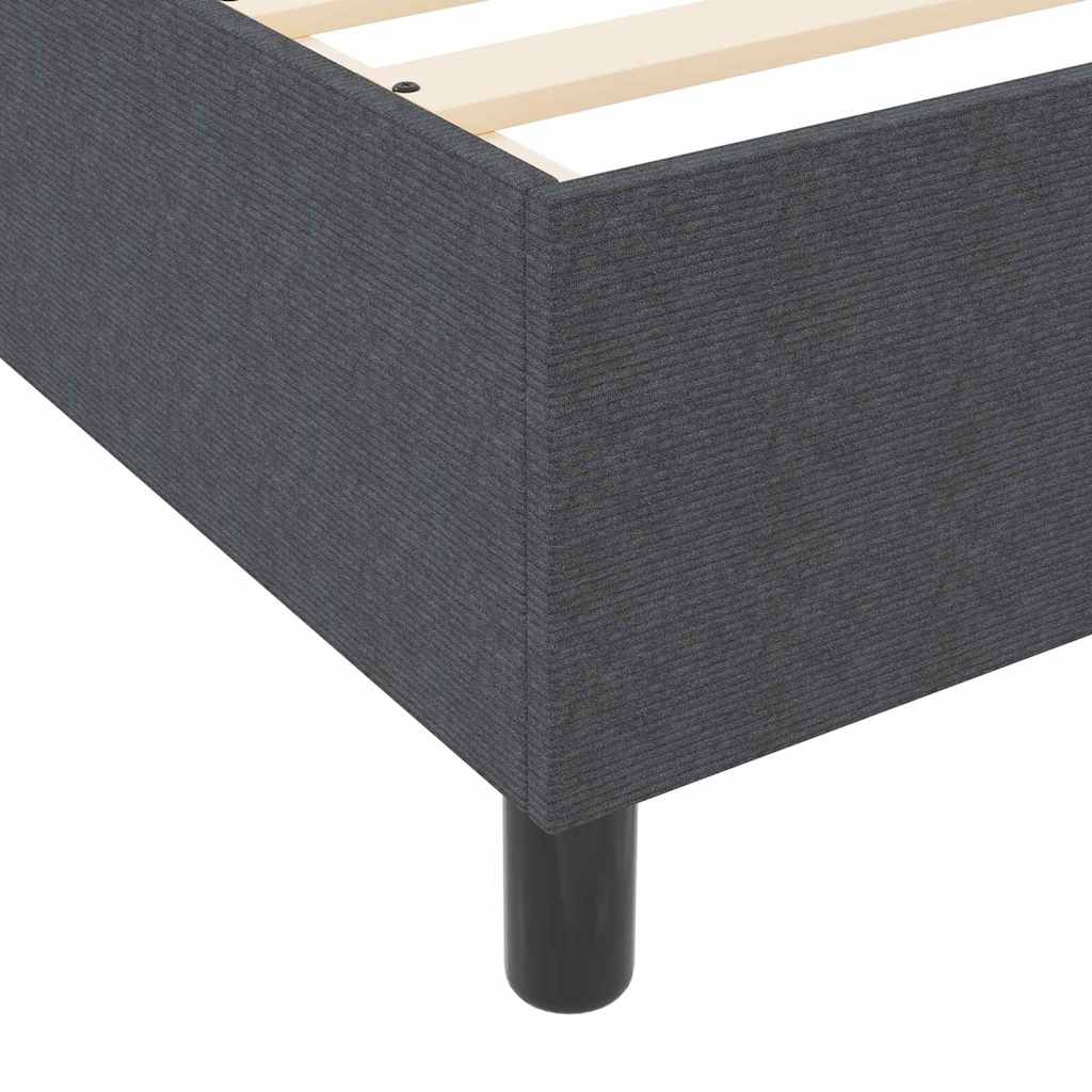 Box Spring Bed Dark grey 180 x 200 cm Corduroy fabric