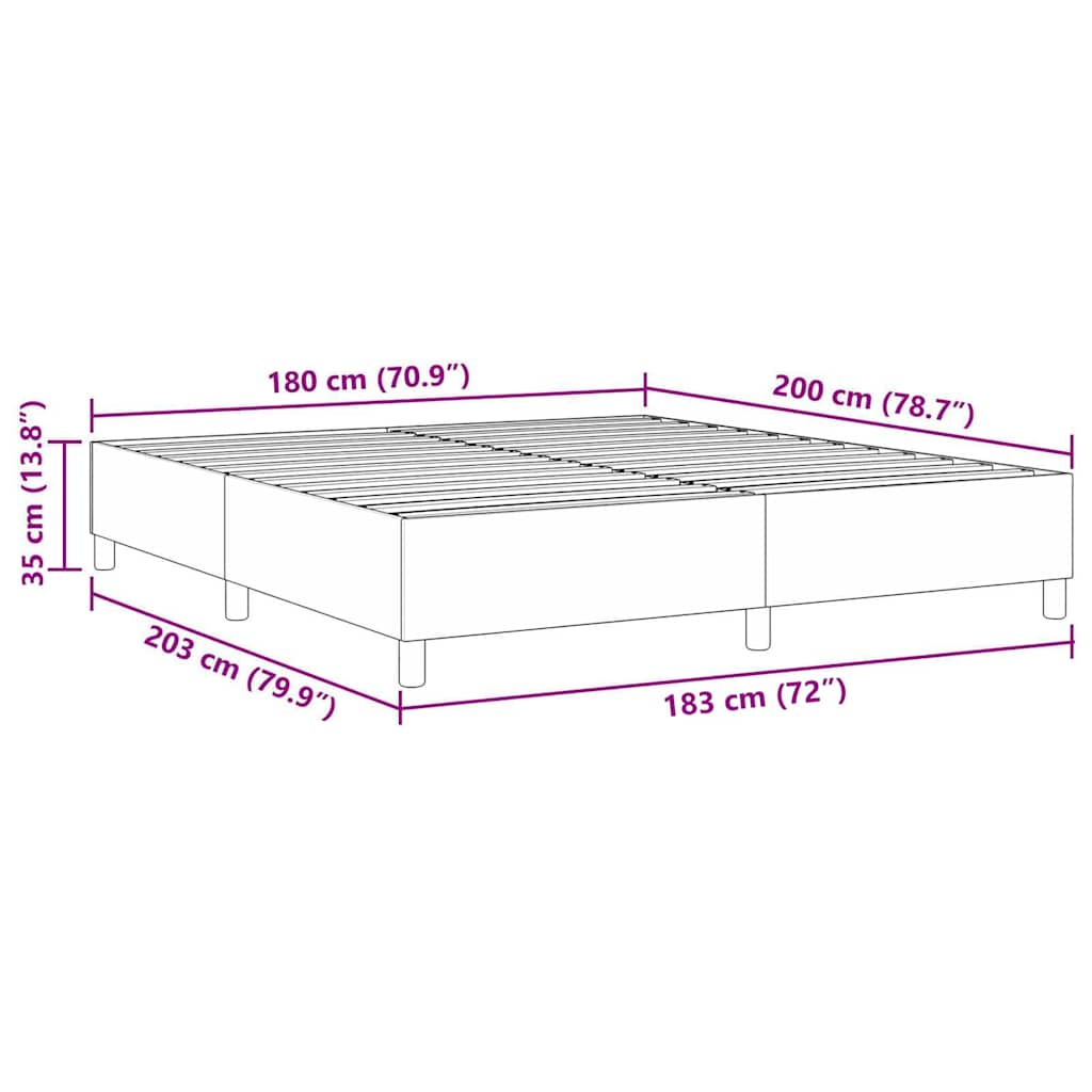 Box Spring Bed Dark grey 180 x 200 cm Corduroy fabric