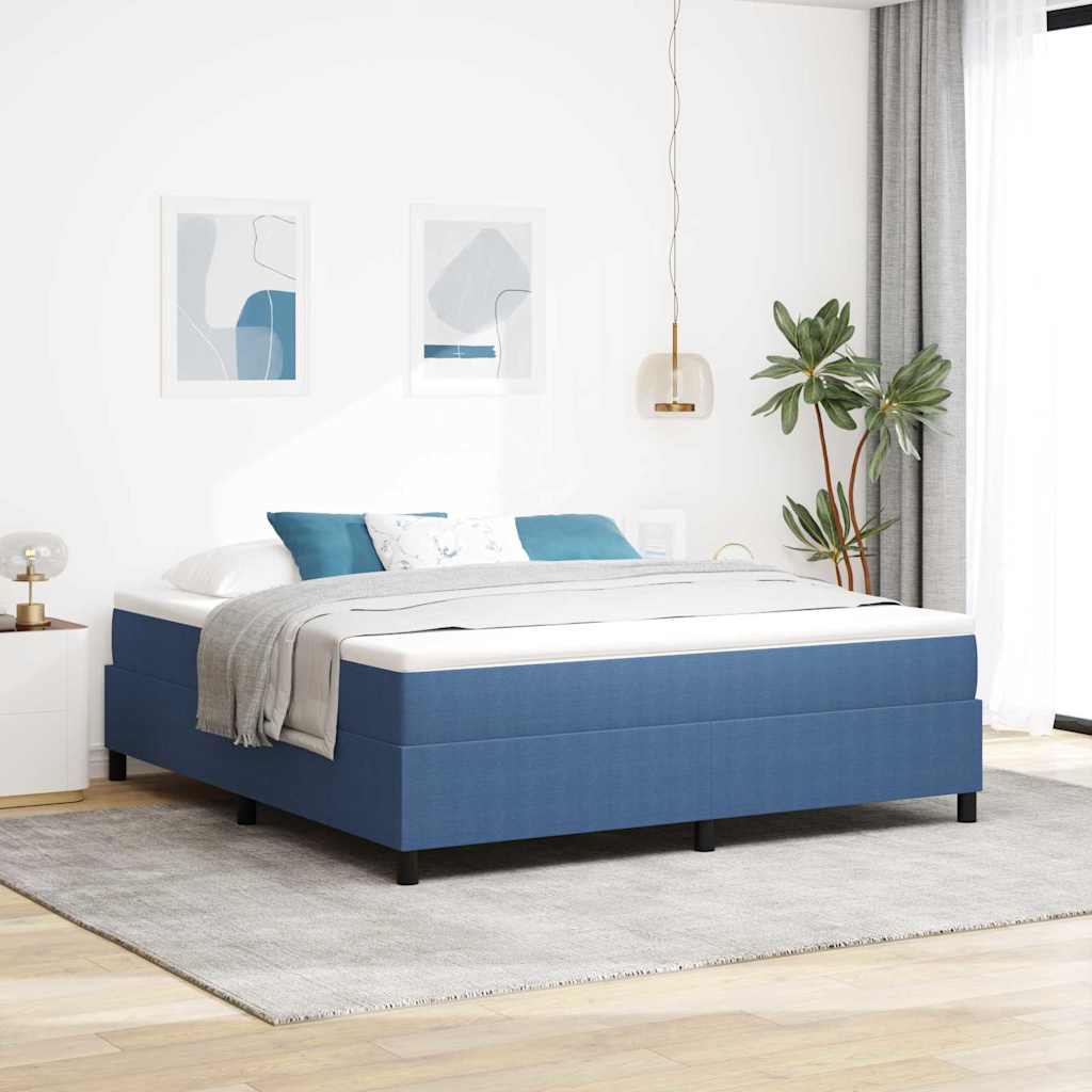 Box Spring Bed Blue 180 x 200 cm Corduroy fabric