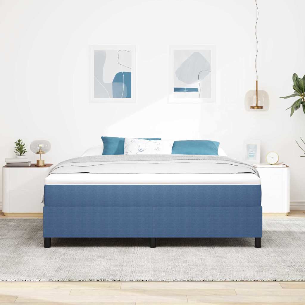 Box Spring Bed Blue 180 x 200 cm Corduroy fabric