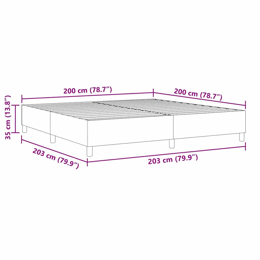 Box Spring Bed Grey Green 200 x 200 cm Corduroy fabric