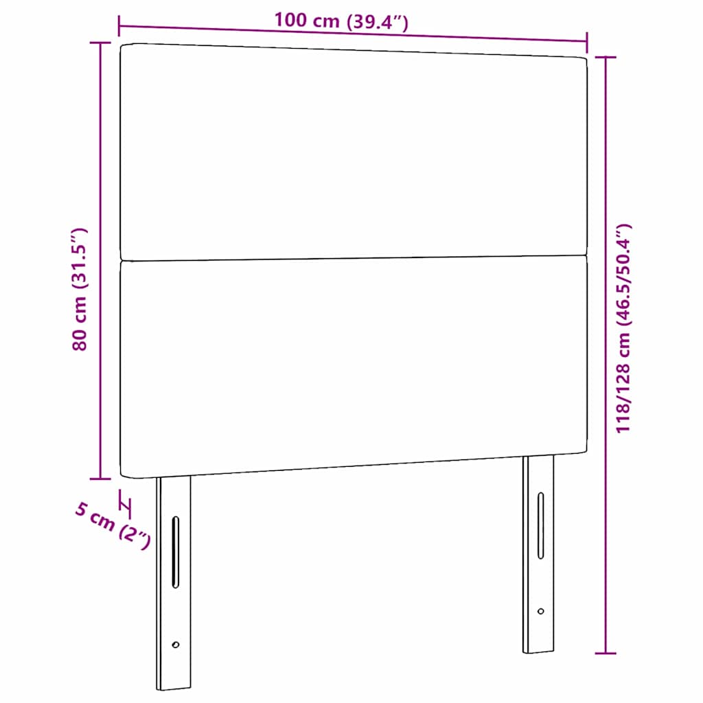 Headboard Height Adjustable Light green grey 100 cm Rib fabric
