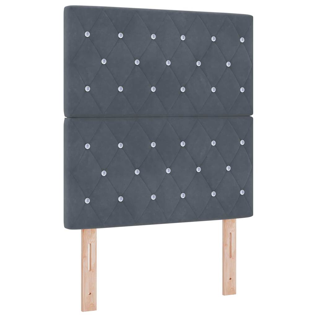 Velvet Headboard Argyle with Headboard Dark grey 80 cm Velvet