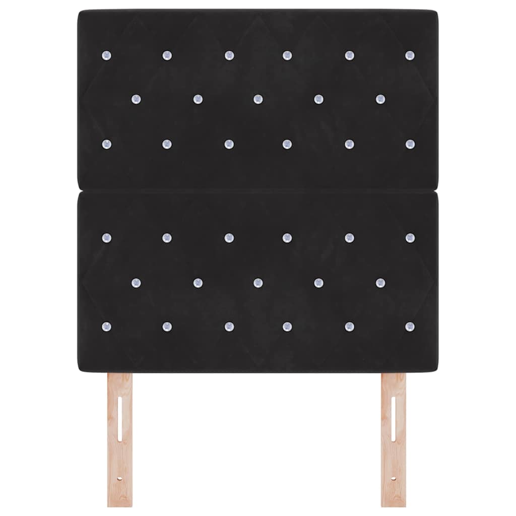 Velvet Headboard Argyle with Headboard Black 80 cm Velvet