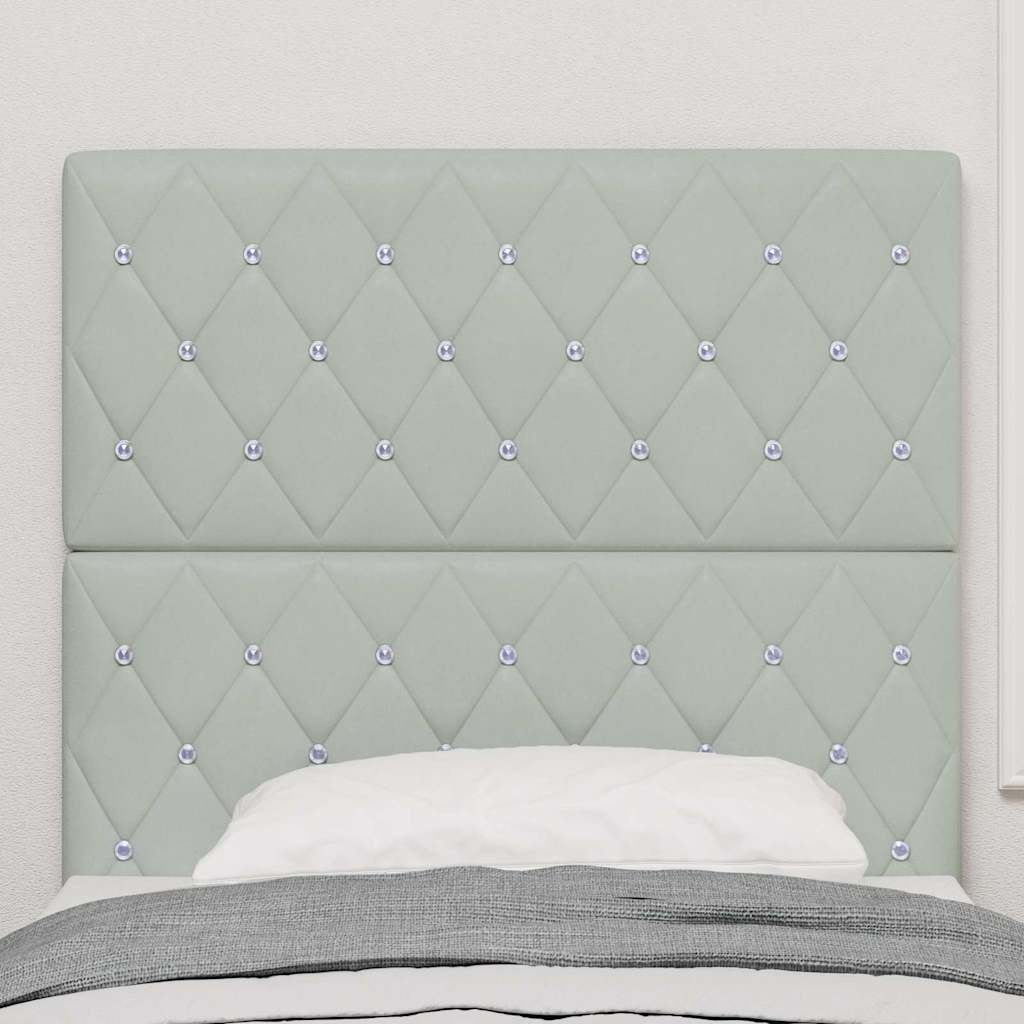 Velvet Headboard Argyle with Headboard Light grey 90 cm Velvet